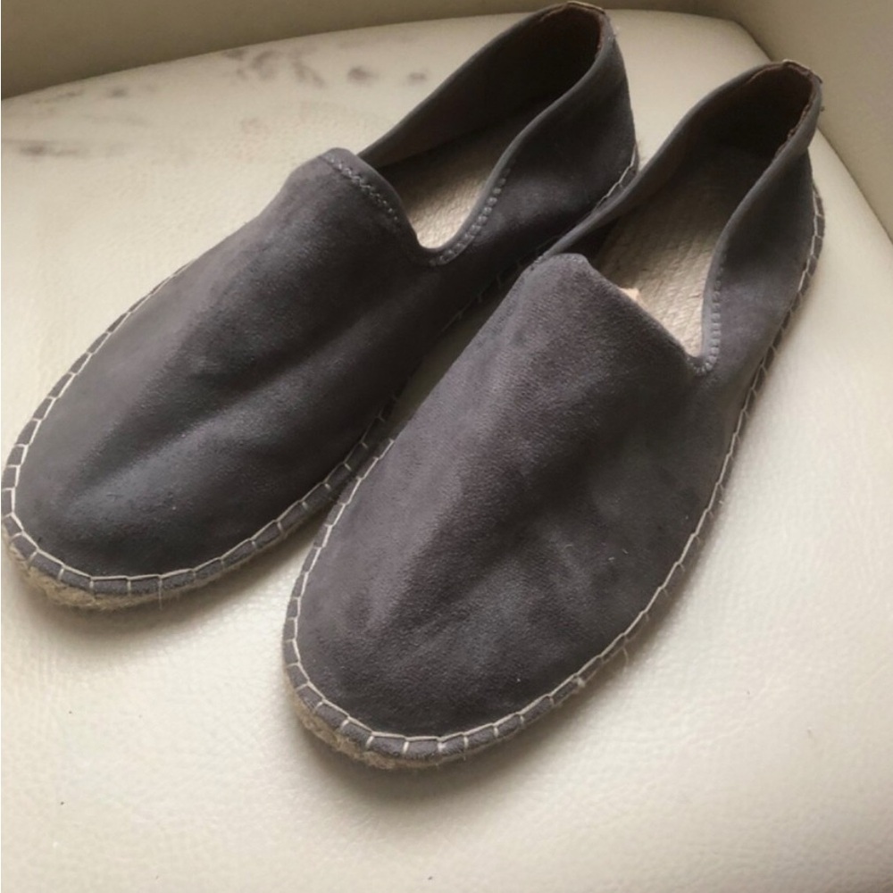 Gray Espadrille Slip-On Shoes